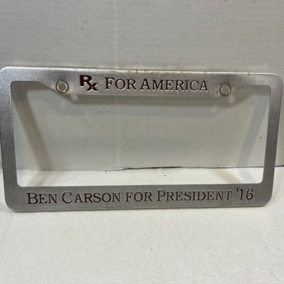 Ben Carson For President '16/Rx For America License Tag Plate Frame - Picture 3 of 9